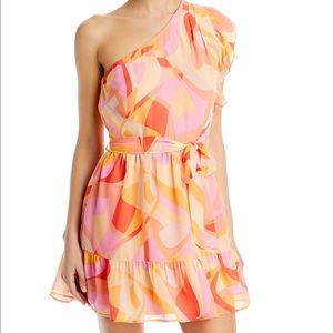 NWOT Aqua printed one shoulder mini dress